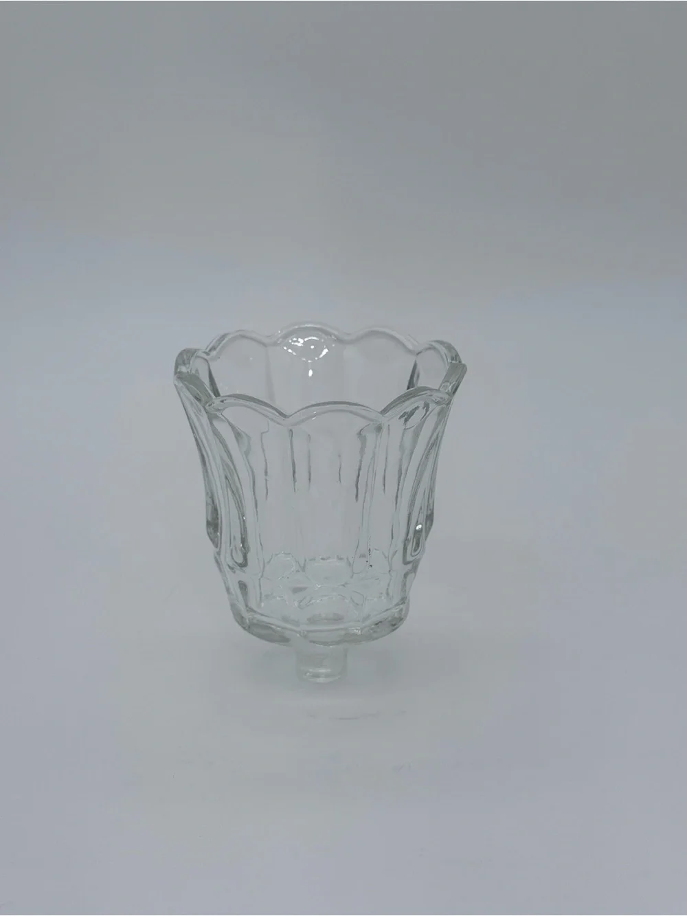 Vintage Homco Clear Glass Tulip Peg Cup Votive Candle Holder